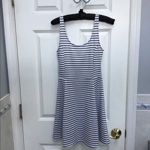 Striped navy blue and white dress